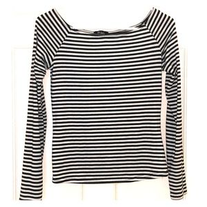 Black and white striped deb shirt